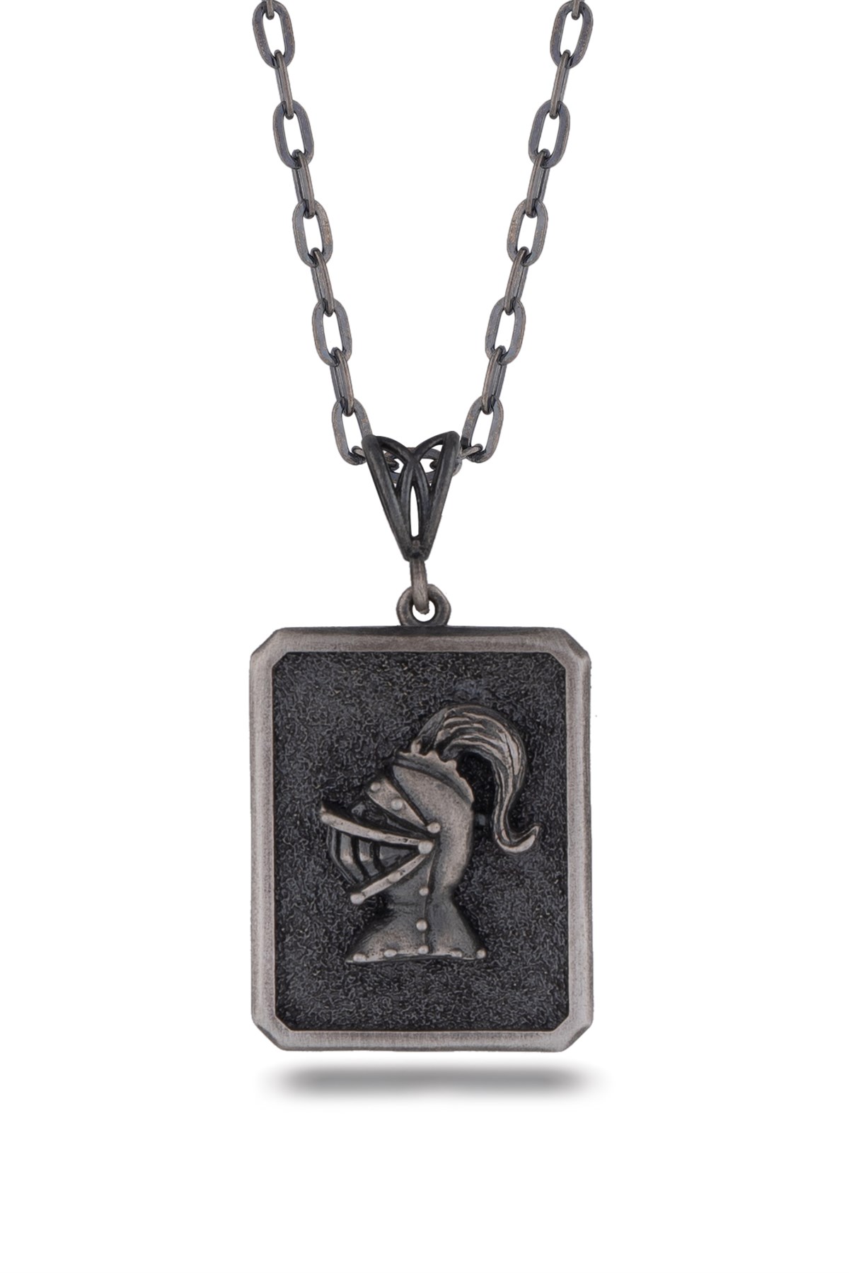 Gümüş Şövalye Miğferi Erkek Kolye