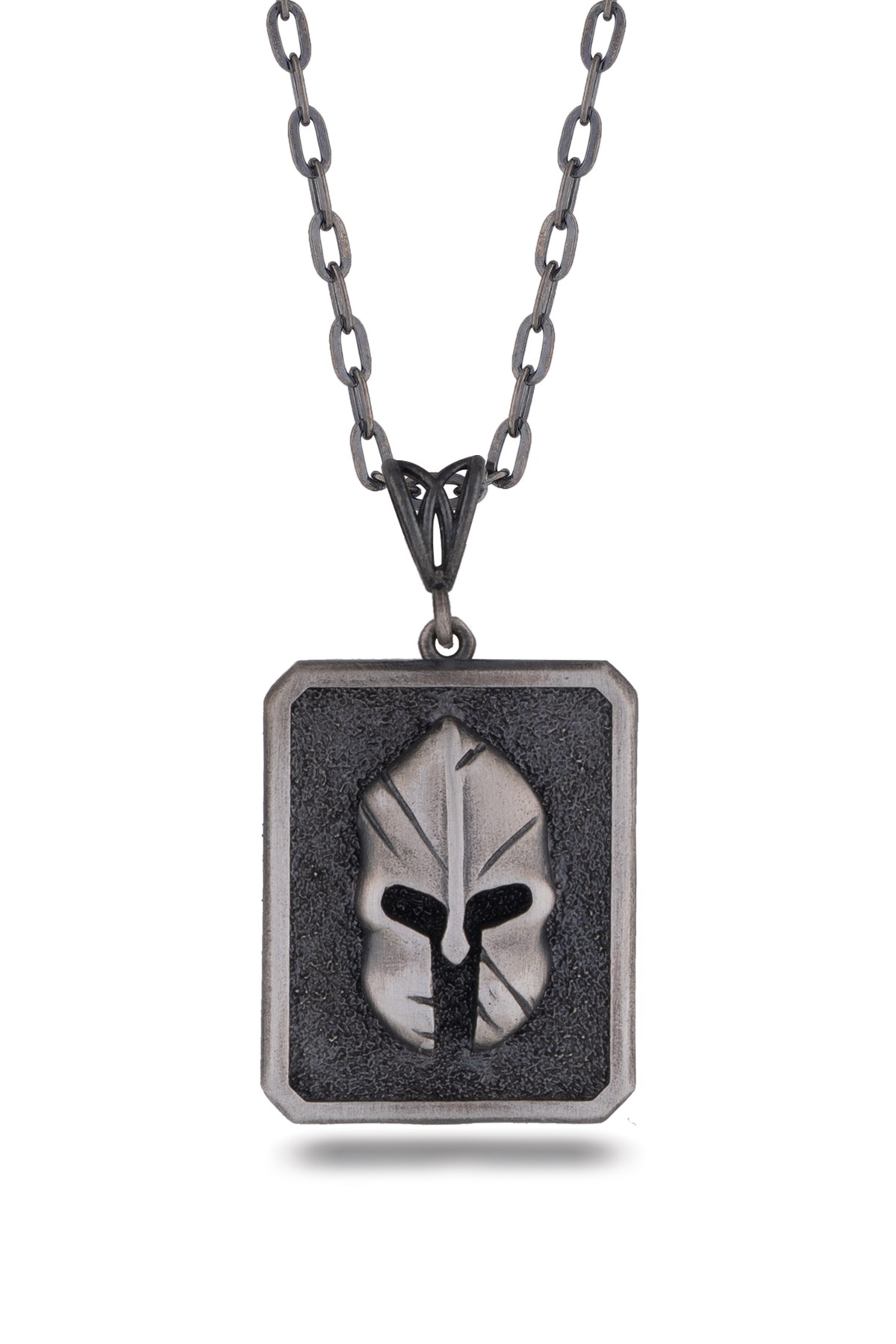 Gümüş Spartan Kaskı Figürlü Erkek Kolye