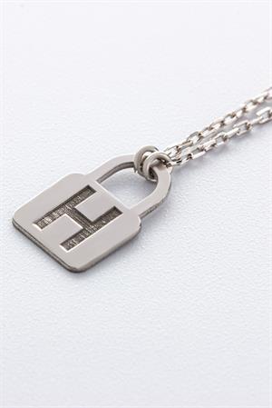 Kadın 925 Ayar Gümüş Kilit Harf Kolye