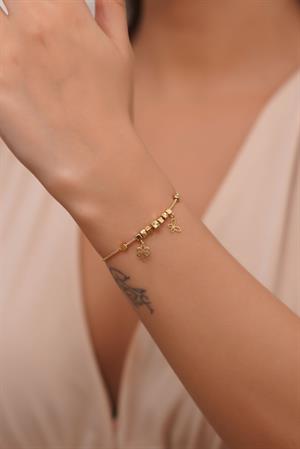 Altın Sallantılı Kelebek Charm Bileklik