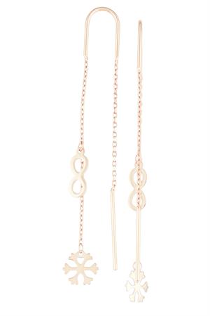 Altın Sallantılı Sonsuzluk Kar Tanesi Küpe