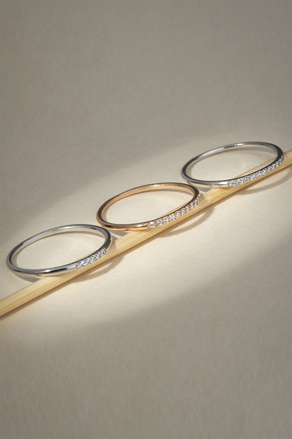 Altın Taşlı Alyans Yüzük