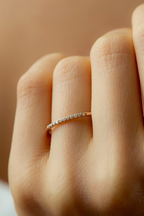 Altın Taşlı Alyans Yüzük