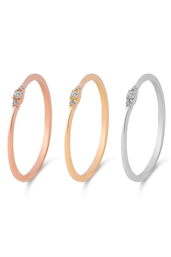 Altın Taşlı Minimal Yüzük