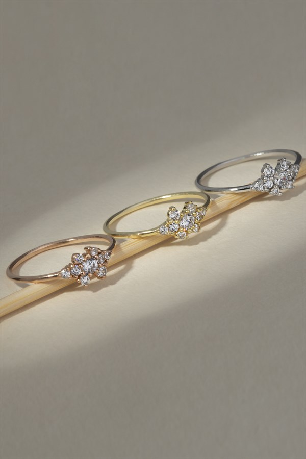 Altın Taşlı Tasarım Yüzük