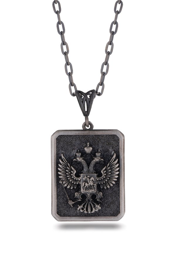 Gümüş Çift Başlı Kartal Erkek Kolye