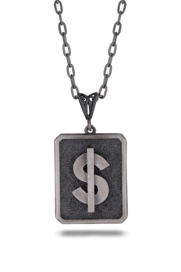 Gümüş Dolar Figürlü Erkek Kolye