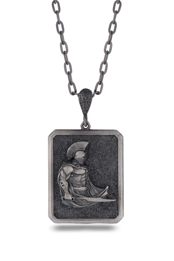 Gümüş Spartalı Savaşcı Erkek Kolye