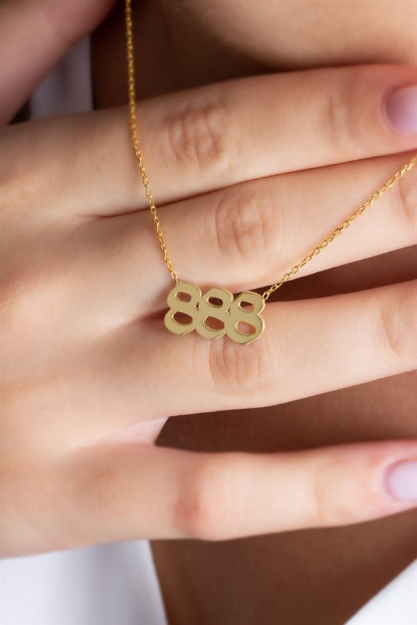 Gümüş 888 Melek Sayıları Kolye