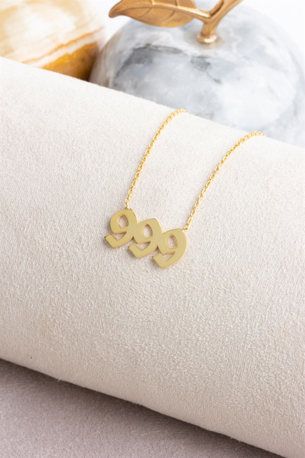 Gümüş 999 Melek Sayıları Kolye