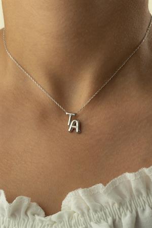 Gümüş Balon Harf Kolye