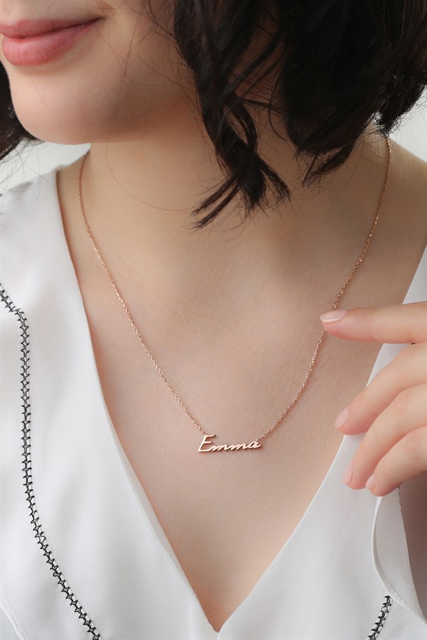 Gümüş Elyazılı İsim Kolye