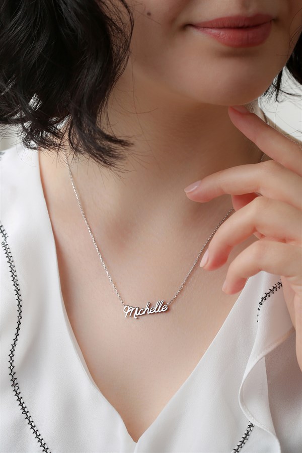 Gümüş Elyazılı İsim Kolye