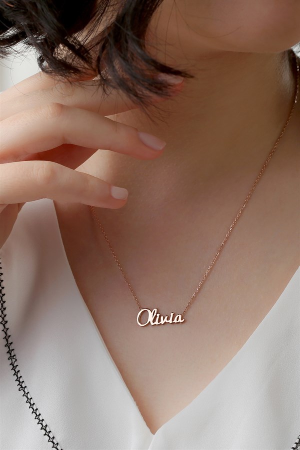 Gümüş Elyazılı İsim Kolye