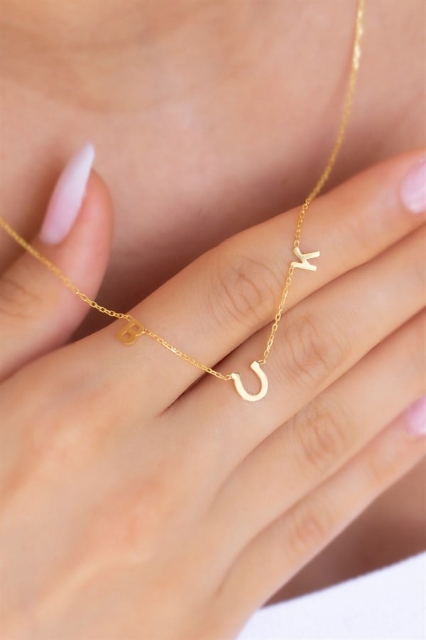 Gümüş Nal Harf Kolye