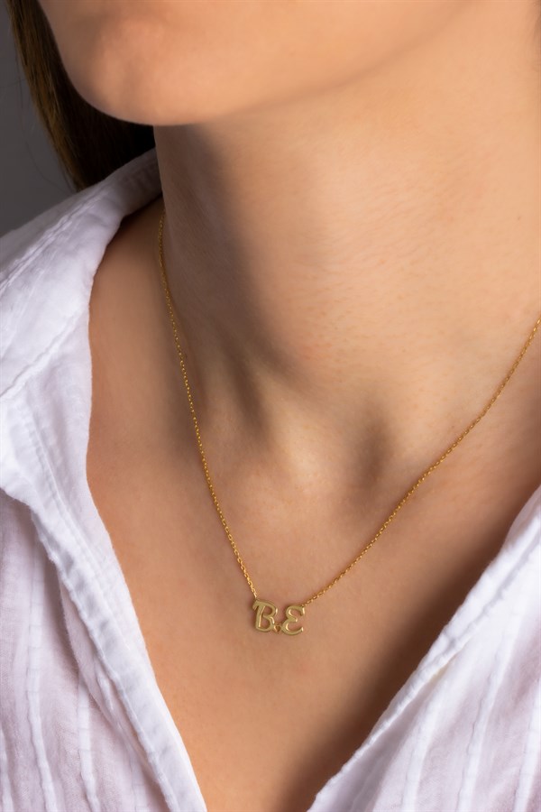 Gümüş Kalpli Harf Kolye