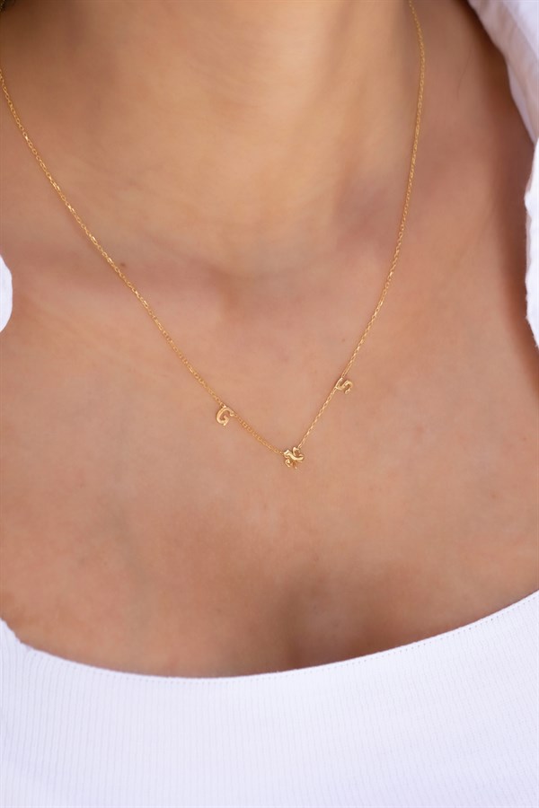 Gümüş Yonca Harf Kolye