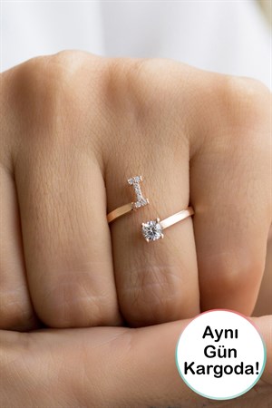 Gümüş I Harfi Yüzük