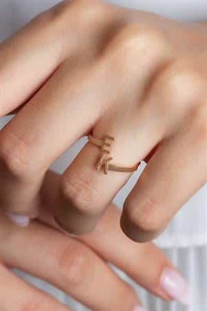 Gümüş İki Harfli Yüzük