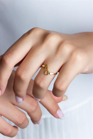 Gümüş İki Harfli Yüzük