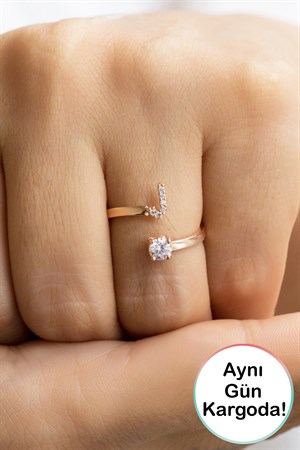 Gümüş J Harfi Yüzük