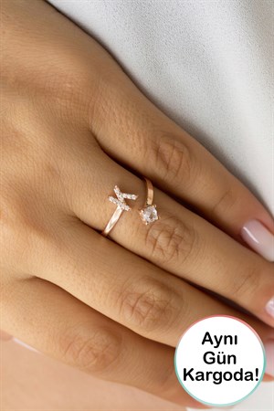 Gümüş K Harfi Yüzük