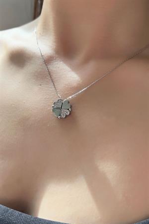 Gümüş Mıknatıslı Kalpli Harf Kolye