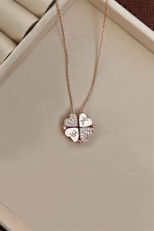 Gümüş Mıknatıslı Kalpli Harf Kolye