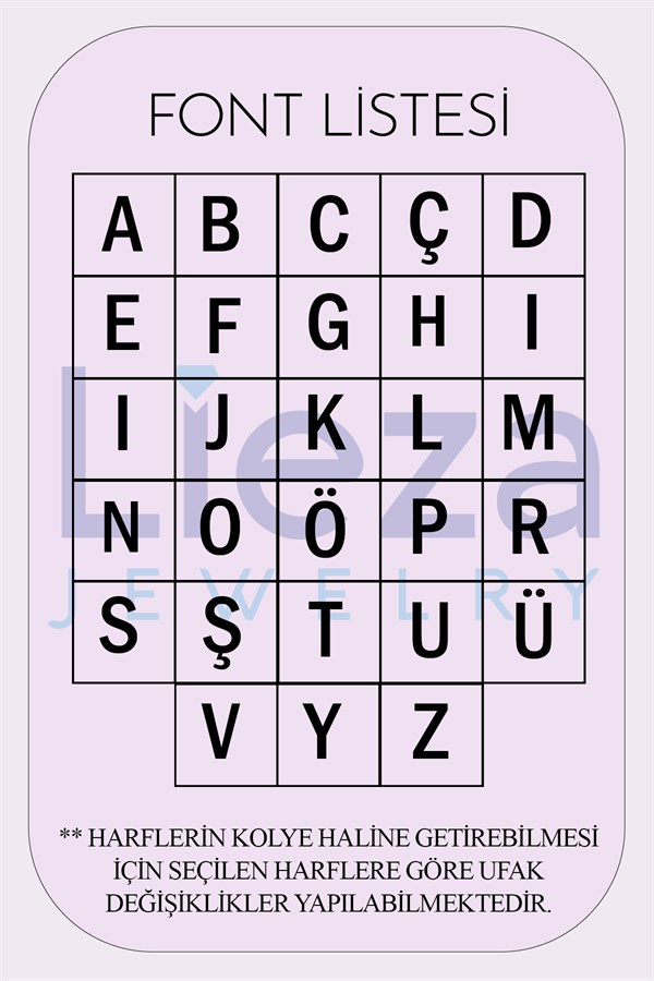 Gümüş Kalpli Harf Kolye