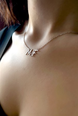 Gümüş Kalpli Harf Kolye