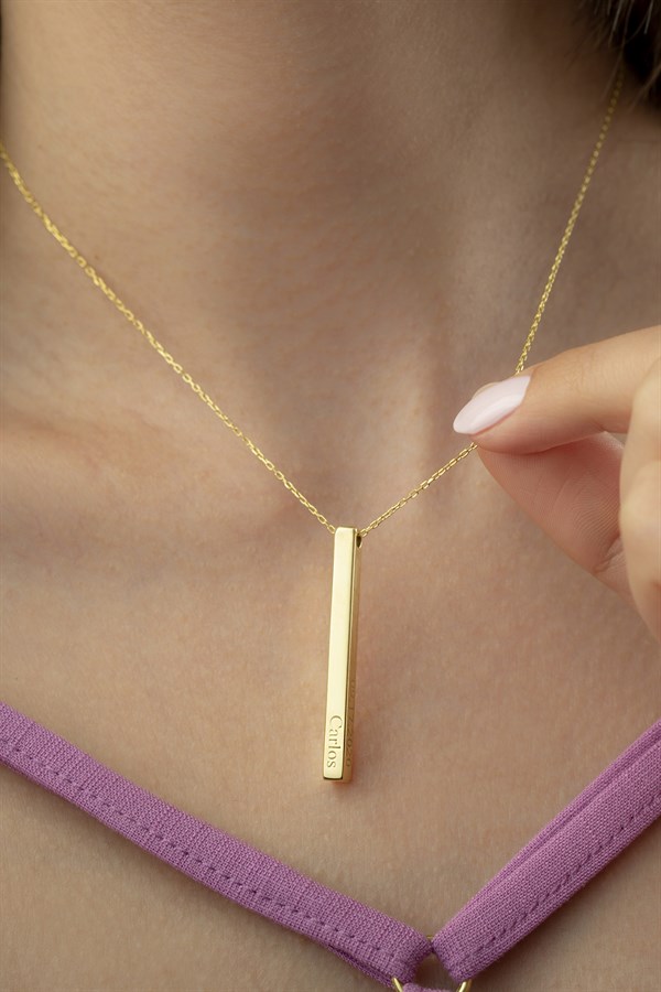 Gümüş Kişileştirilebilir Çubuk Kolye