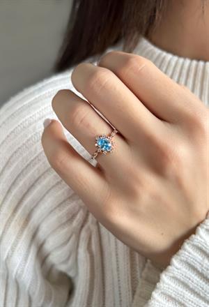 Gümüş Oval Taşlı Yüzük