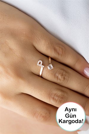 Gümüş P Harfi Yüzük