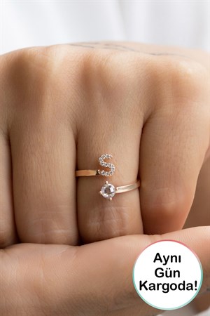 Gümüş S Harfi Yüzük