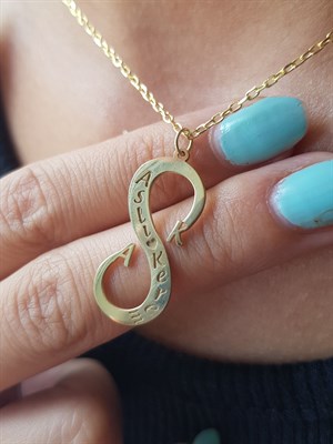 Gümüş Sonsuzluk İşaretli İsim ve Harf Kolye