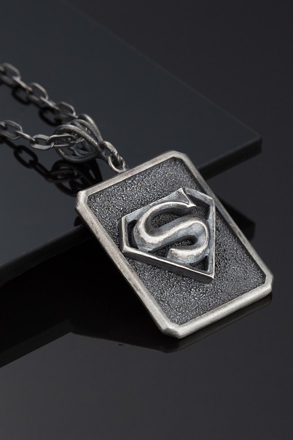 Gümüş Süpermen Kolye