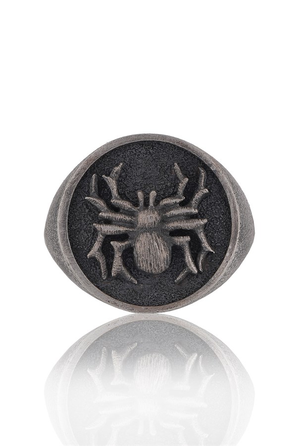 Gümüş Tarantula Figürlü Erkek Yüzük