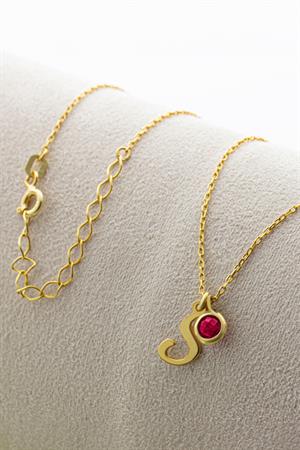 Gümüş Taşlı Harf Kolye