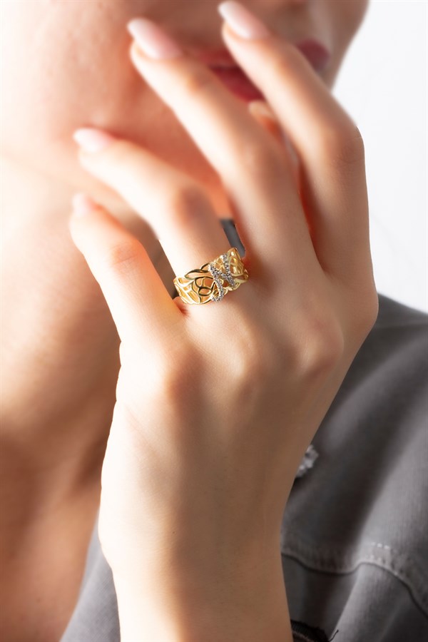 Gümüş Taşlı Harf Yüzük