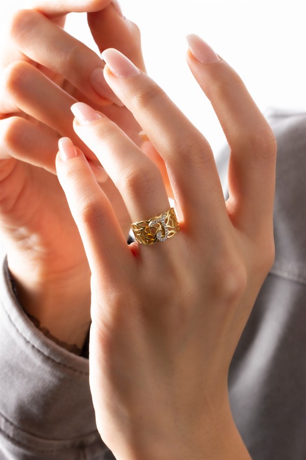 Gümüş Taşlı Harf Yüzük