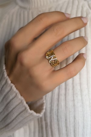 Gümüş Taşlı Harf Yüzük