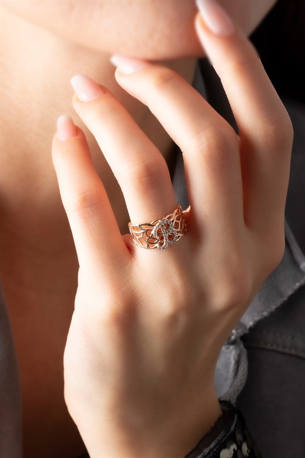 Gümüş Taşlı Harf Yüzük