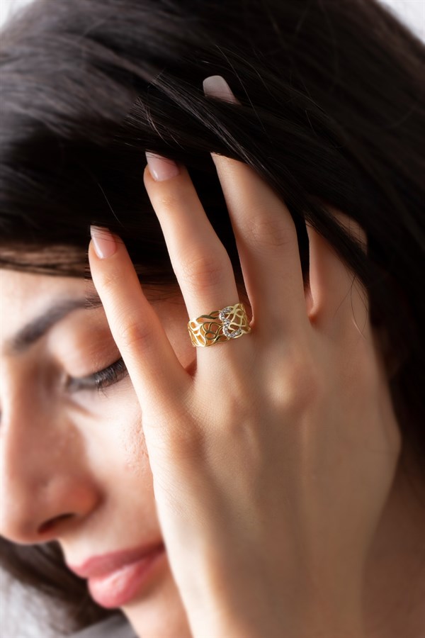 Gümüş Taşlı Harf Yüzük