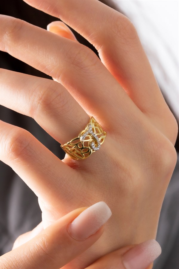 Gümüş Taşlı Harf Yüzük