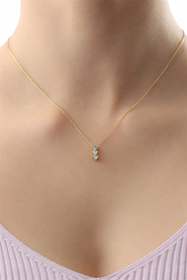 Gümüş Taşlı Kolye