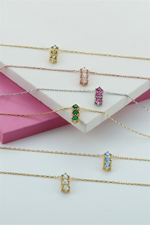 Gümüş Taşlı Kolye