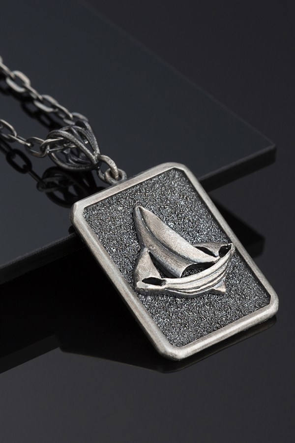 Gümüş Viking Yelkenli Kolye