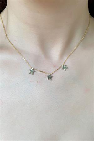 Gümüş Yıldızlı Harf Kolye