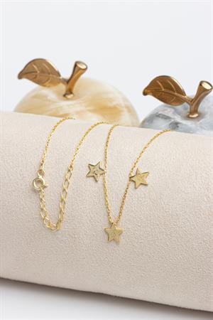 Gümüş Yıldızlı Harf Kolye