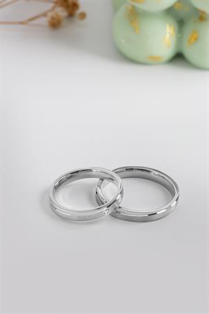 3 mm Gümüş Zarif Minimal Taşlı Alyans
